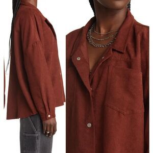 Unisex  Oversized Corduroy Shirt Jacket